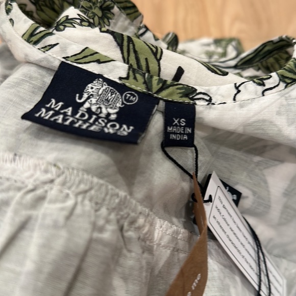 MADISON MATHEWS Pawley Midi Dress Green Tropical Toile SIZE XS NWT - Picture 5 of 6